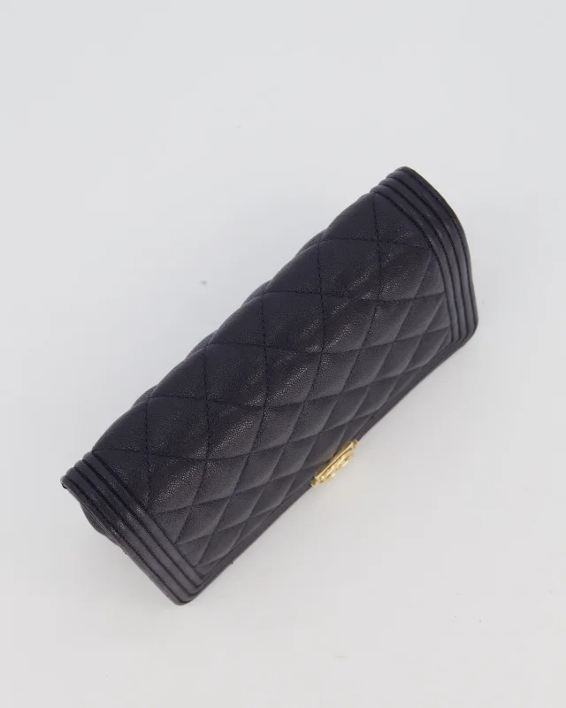 Chanel Navy Boy Wallet on Chain Bag in Navy Caviar leather from Sellier, photo 15 of 19