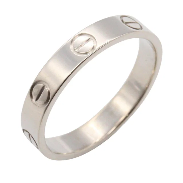 Cartier Mini Love Au750 White Gold Ring Size 53 in White from LuxUness
