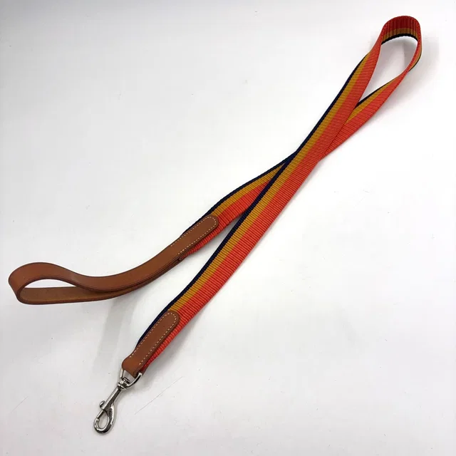 Hermès Rocabar Leather Nylon Brown Multicolor Dog Tall Silver in Brown Nylon from The Reluxe