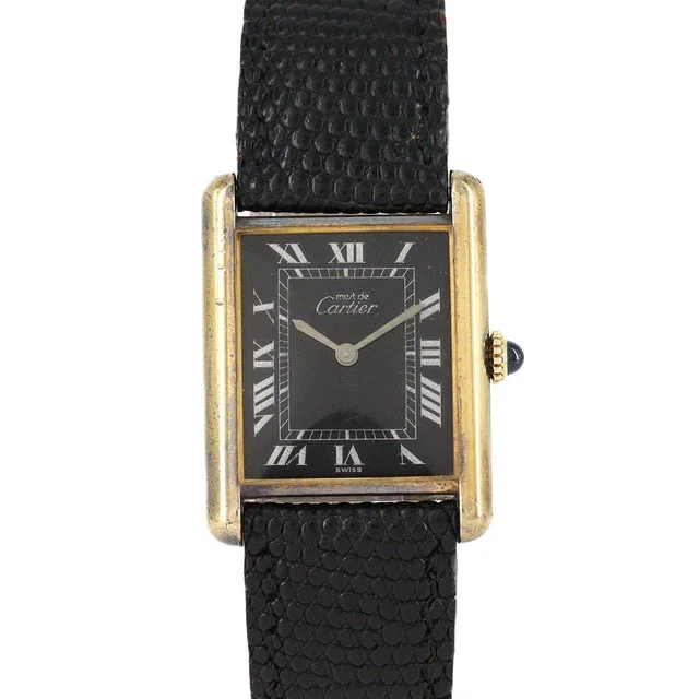 Cartier Must Tank manual winding in Crocodile from LuxUness