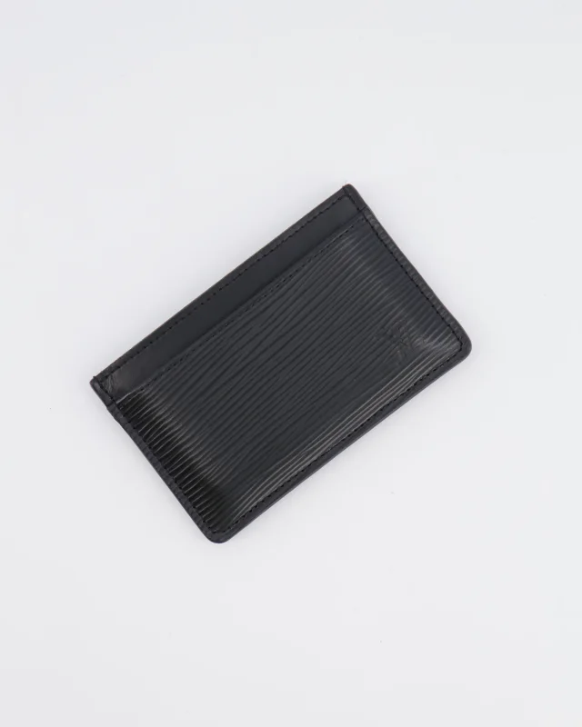 Epi Leather Cardholder with LV Logo Stamp Detail in Black Leather from Sellier, photo 8 of 10