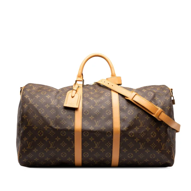 Brown Louis Vuitton Monogram Keepall Bandouliere 55 Travel Bag in Brown Coated canvas from Designer Revival, photo 1 of 1