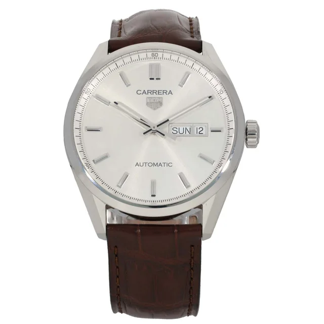 TAG Heuer Carrera WBN2011 41mm Stainless Steel Watch in Leather from H&T
