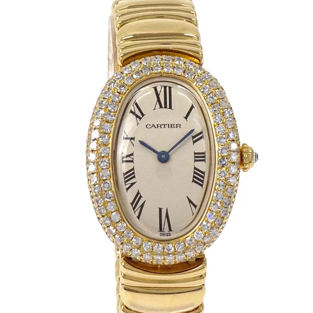 Cartier Baignoire 22mm Ref.1210 Quartz Watch 18KYG Diamond from AMORE Vintage Tokyo