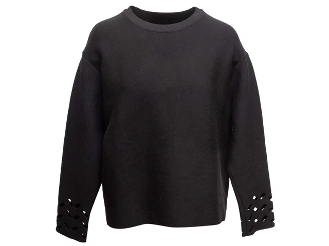 Black Alaia Wool Cutout Cuff Sweater Size IT 40 in Black Wool from Designer Revival, photo 1 of 1