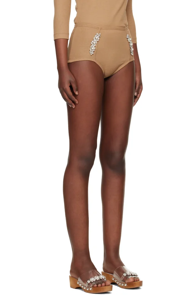 Simone Rocha Beige Sculpt Briefs, photo 2 of 4 from SSENSE