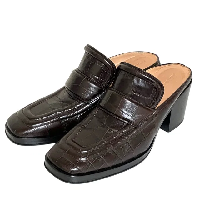 Bottega Veneta Embossed Leather Mules in Leather from LuxUness