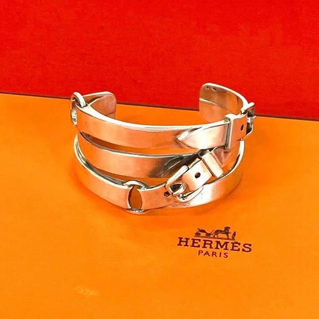Hermès Ceinture Belt 925 Sterling Silver Bangle Bracelet in Silver from The Reluxe