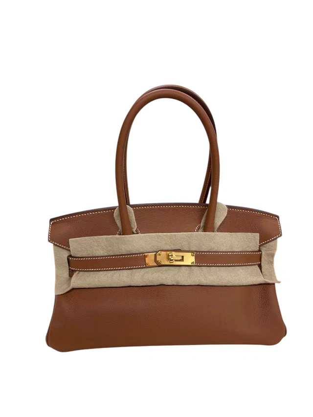 Hermès Shoulder Birkin 29 Gold Evercolor GHW #K in Gold from Luxury Promise