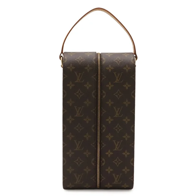 Louis Vuitton Monogram Wine Carrier Bag Handbag Bottle Case Golf Cup Japan in Burgundy Coated canvas from The Reluxe