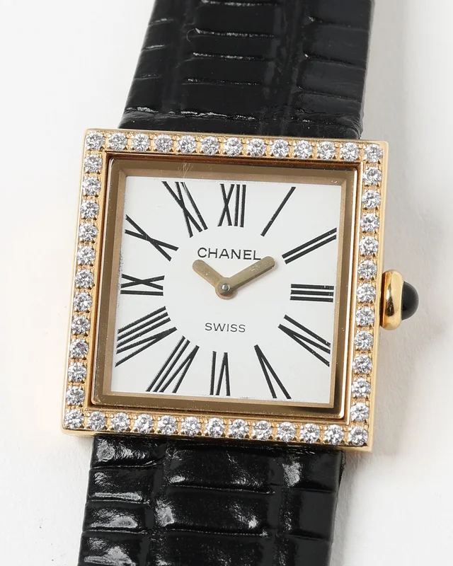Chanel Mademoiselle 23x23mm 18k Diamond Watch in Leather from A Retro Tale, photo 2 of 2