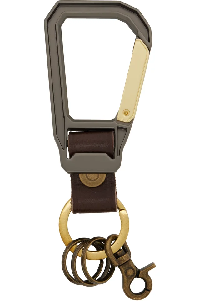 master-piece Brown Carabiner Keychain, photo 2 of 2 from SSENSE