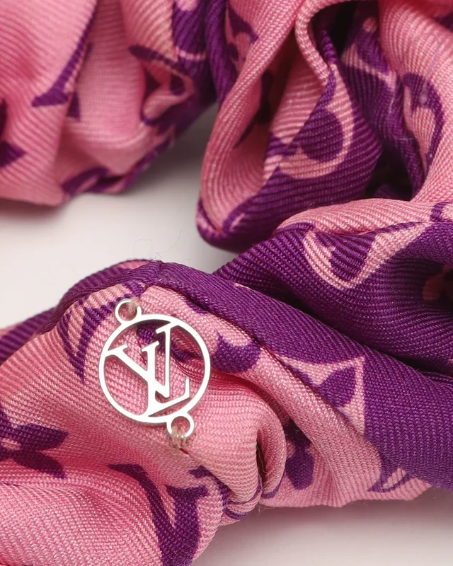 Louis Vuitton Set Of 2 Silk Hair Scrunchies in Silk from A Retro Tale, photo 5 of 5