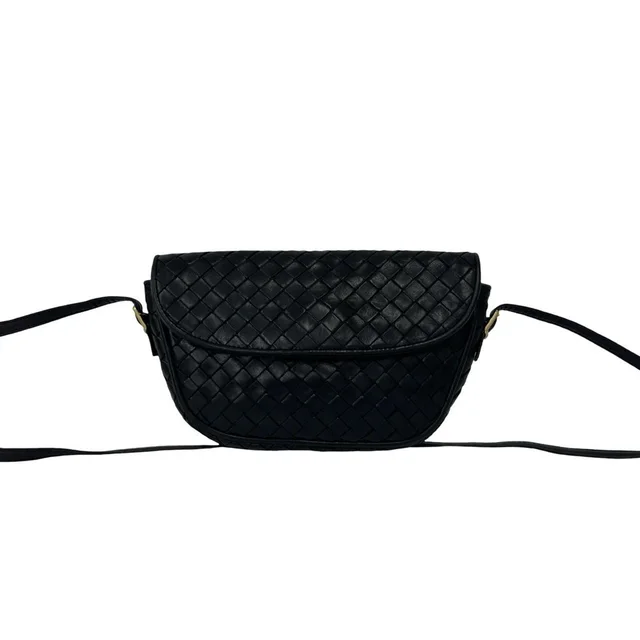 Bottega Veneta Leather Intrecciato Shoulder Bag in black Woven leather from Poshmark, photo 1 of 1