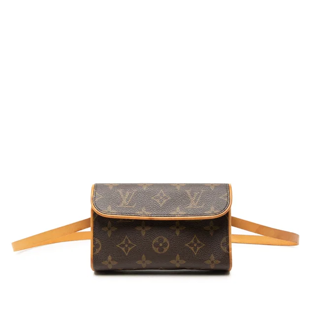 Brown Louis Vuitton Monogram Pochette Florentine Belt Bag in Brown Coated canvas from Designer Revival