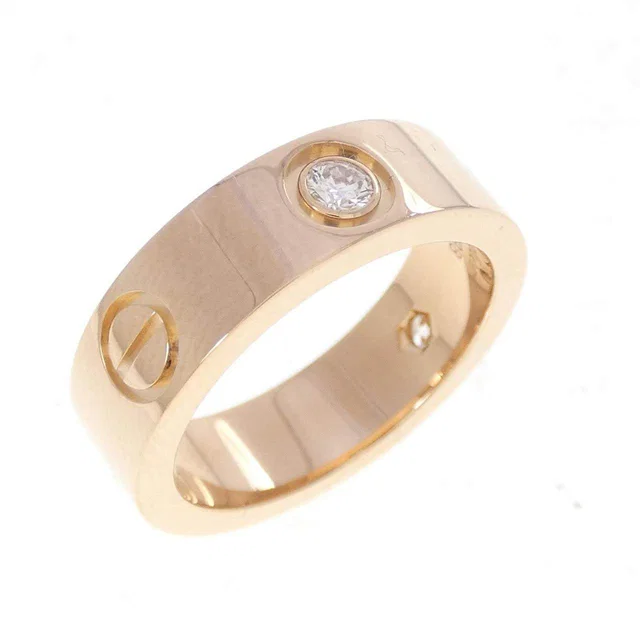 Cartier LOVE 750 Pink Gold Diamond Ring Size 50 in Pink from LuxUness