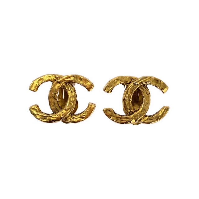 Chanel Vintage CC Logo Earrings Gold in Gold from The Reluxe