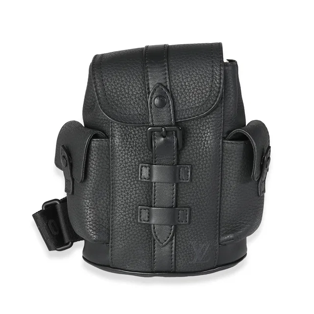 Louis Vuitton Black Taurillon Nano Christopher in Black Leather from myGemma