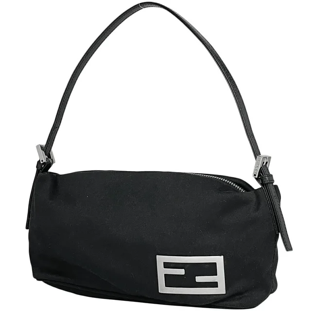 Fendi Logo Shoulder Bag Hobo Handbag Black in black from Poshmark, photo 1 of 1