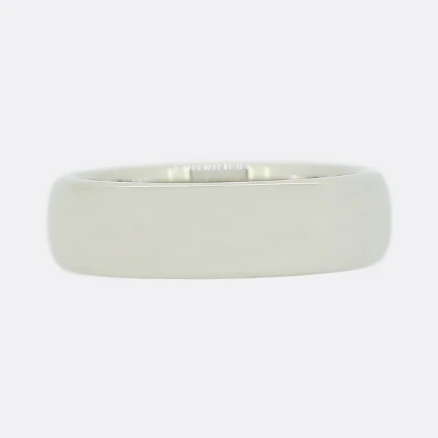 Tiffany & Co. Platinum 6mm Band Ring Size O (55) from The Vintage Jeweller