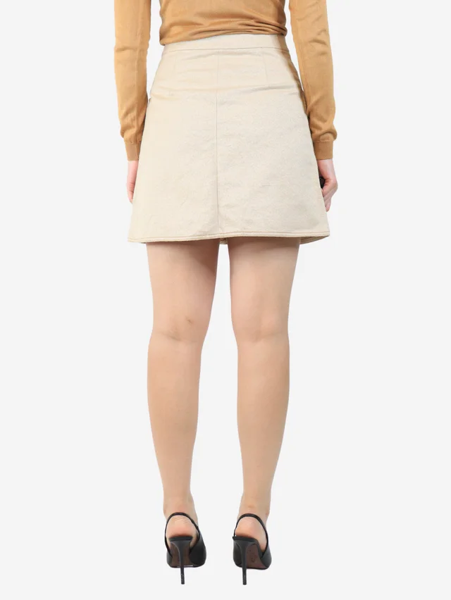 Acne Studios Beige zip front mini skirt - size UK 10 in Beige from Sign of the Times, photo 3 of 3