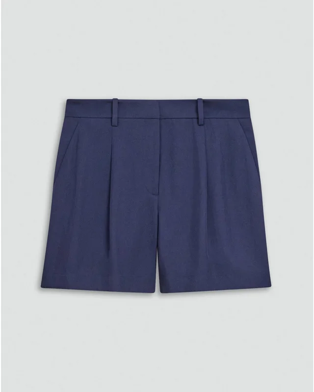 Theory Fluid Pleat Short in Washed Twill, photo 2 of 5 from Theory