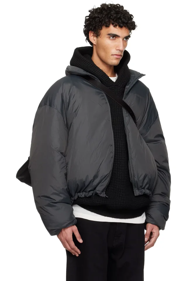 Fear of God ESSENTIALS Gray Holiday Ripstop Nylon Puffer Down Jacket, photo 2 of 2 from SSENSE