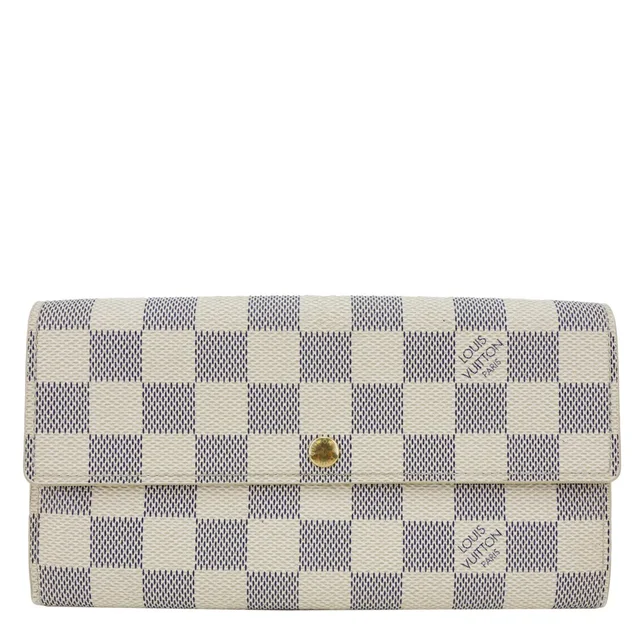 Louis Vuitton Sarah Damier Azur Wallet White in White Coated canvas from Dallas Designer Handbags