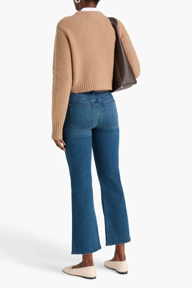 Veronica Beard Crosbie High-Rise Slim Wide-Leg Jeans in Mid denim, photo 3 of 4 from THE OUTNET