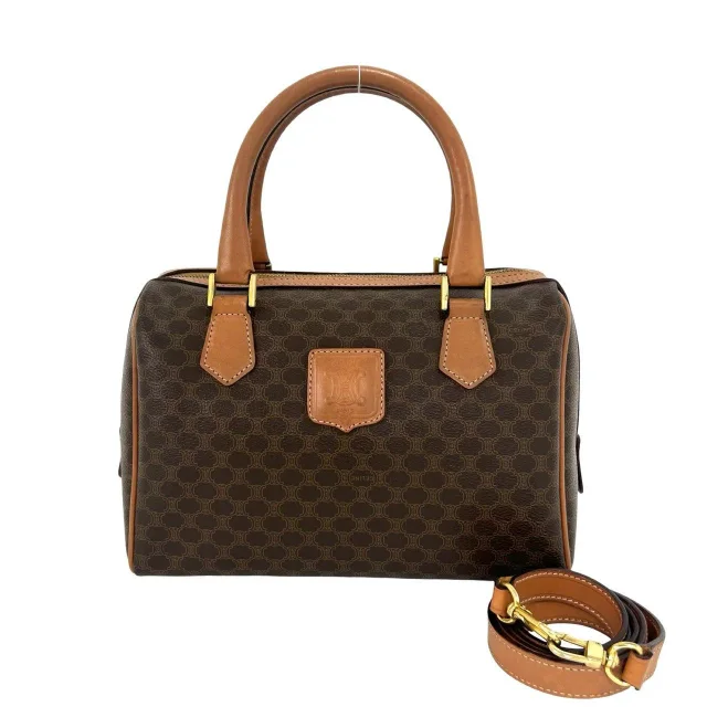 Celine Macadam Triomphe Leather 2way Shoulder Bag in Brown Leather from LuxUness, photo 12 of 13