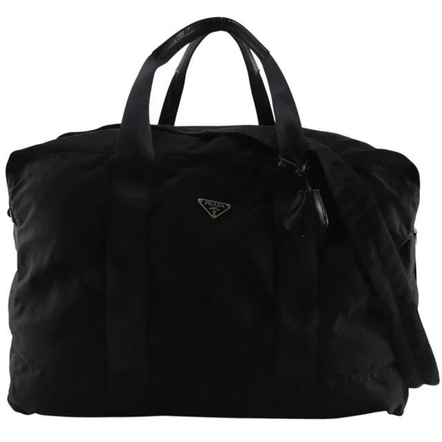 Prada Boston Bag in Black Nylon from The Reluxe