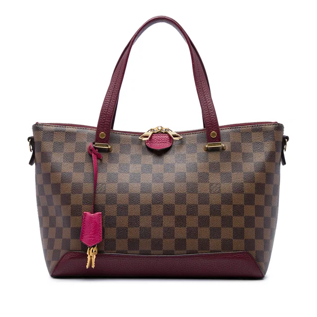 Brown Louis Vuitton Damier Ebene Hyde Park Satchel in Brown Canvas from Designer Revival