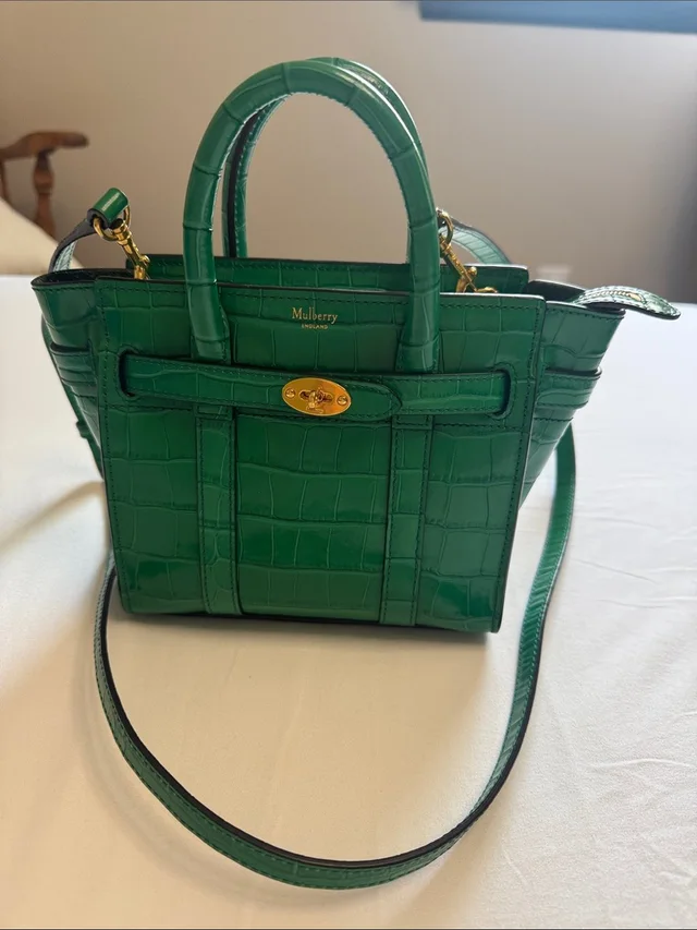 Mulberry Croc-Embossed Mini Satchel in green Crocodile from Poshmark