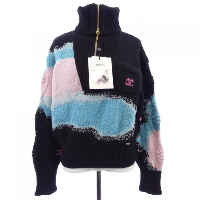 Chanel Knit Sweater Black in Black Cashmere from The Reluxe