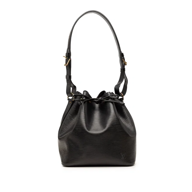 Black Louis Vuitton Epi Petit Noe Bucket Bag in Black Leather from Designer Revival