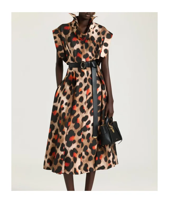 Givenchy Shirt dress in leopard silk with deconstructed collar, photo 4 of 8 from SENSER