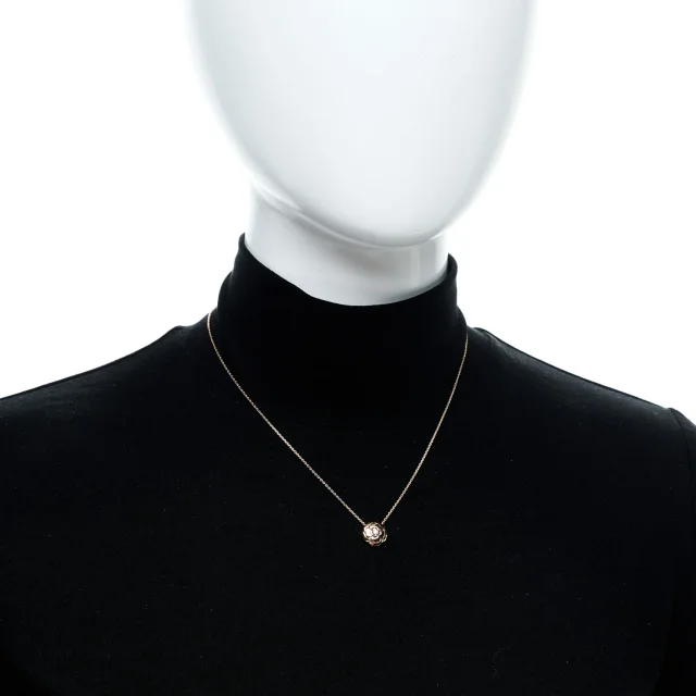 Chanel 18K Rose Gold Diamond Extrait de Camelia Pendant Necklace in Pink from FASHIONPHILE, photo 2 of 5