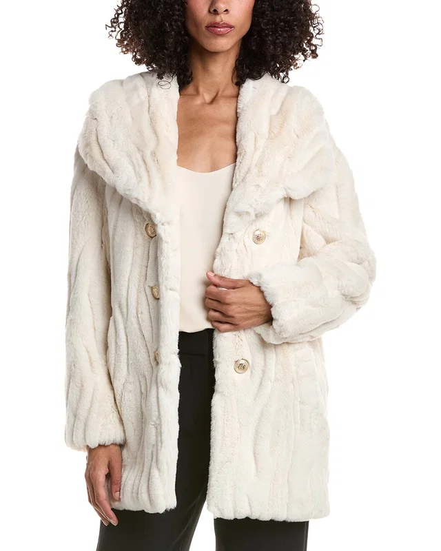 Joseph Ribkoff Faux Fur Textured Coat, image 1 of 1 from Gilt