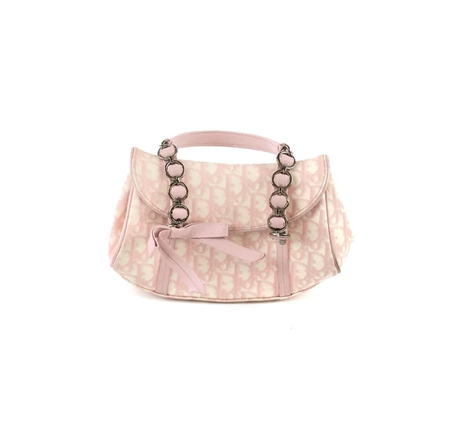 Dior Trotter Vintage Shoulder Pink in Pink Canvas from The Purse Affair