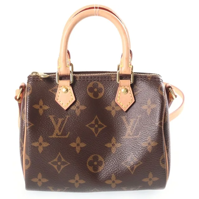 Louis Vuitton Nano Speedy Shoulder Bag 2-Way Back Leather Brown in Brown Leather from The Reluxe