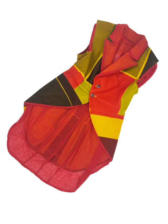Comme des Garçons S/ 1996 colorful layered vest in Nylon from James Veloria