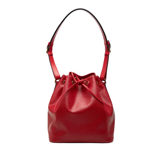 Red Louis Vuitton Epi Petit Noe Bucket Bag in Red Leather from Designer Revival