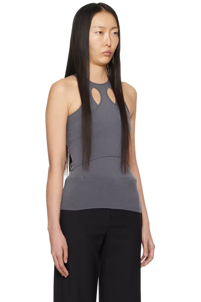 Dion Lee Gray Mobius Loop Tank Top, photo 4 of 5 from SSENSE
