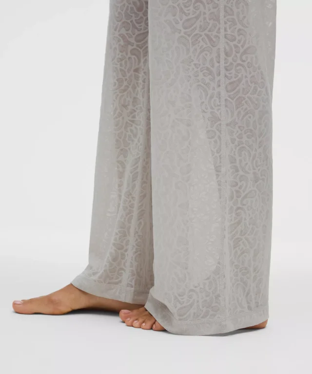 lululemon Paisley Lace Jacquard High-Rise Flared Pant in Paisley Lace Jacquard Dove Grey, photo 6 of 7 from lululemon