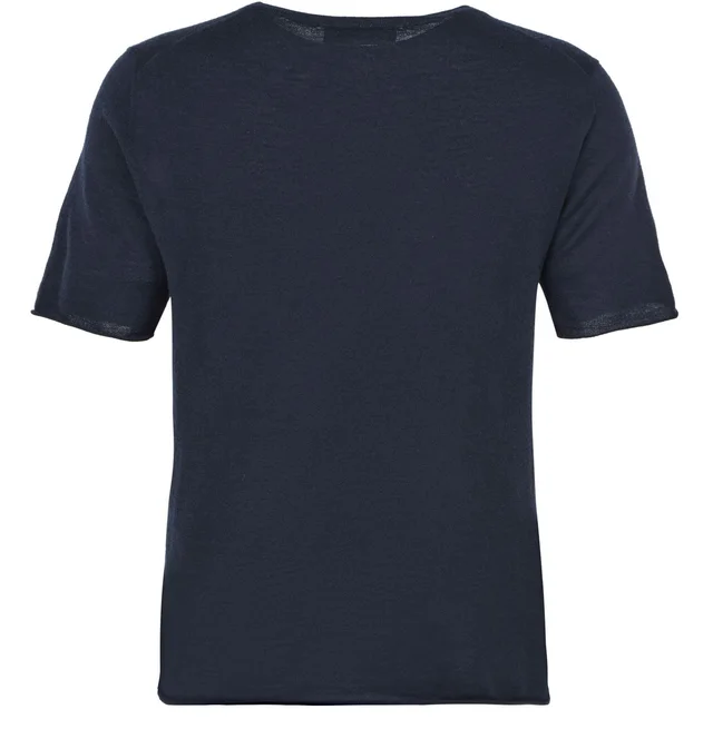 LISA YANG Ari short sleeves cashmere t-shirt in Blue 100% cashmere, photo 3 of 6 from 24S (US)