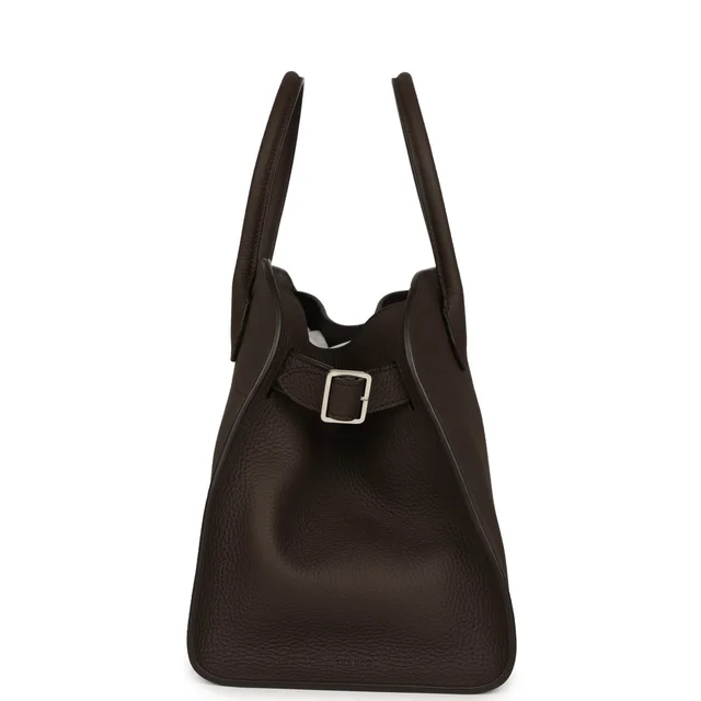 The Row Soft Margaux 12 Bag Deep Brown Calfskin Silver Hardware in Brown Calfskin from Madison Avenue Couture, photo 2 of 2