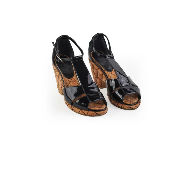 Chanel Patent Sandals Size 35.5 in Patent leather from The Purse Affair