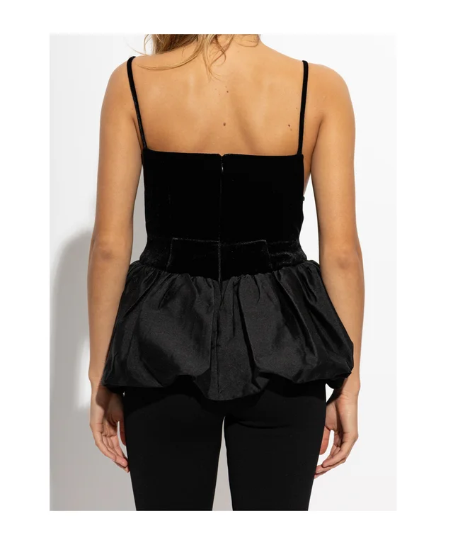Self-Portrait velvet peplum top, photo 2 of 4 from SENSER