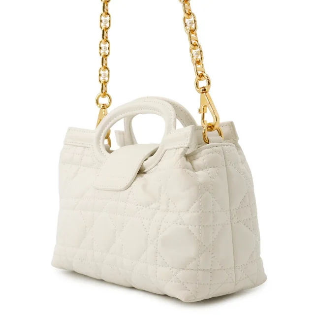 Dior Jolie Top Handle Mini Bag WhiteS3123UNJB Lambskin Faux Pearl in Lambskin from GALLERY RARE, photo 2 of 15