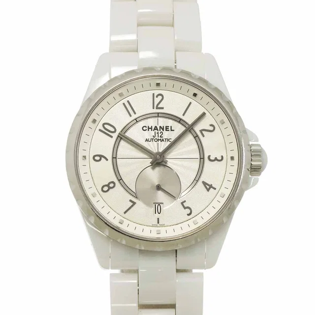 Chanel J12 365 H3837 Date Automatic Silver Dial Mens Watch in Silver Ceramic from Luxury Promise